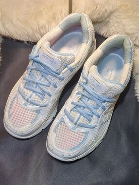 Skechers Tone-Ups Women's White&Light Blue Sneakers Size 7.5 NOW ONLY $65